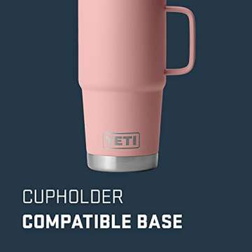 YETI Rambler 20 oz Travel Mug, Stainless Steel, Vacuum Insulated with Stronghold Lid, Sandstone Pink