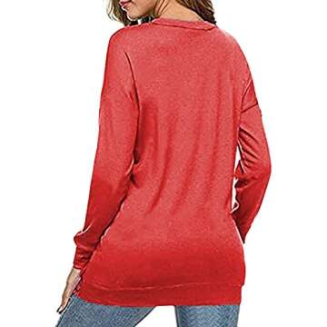 CNFUFEN womens sweatshirt sweaters solid color long sleeve oversized christmas sweatshirts for women...