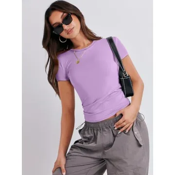 ANRABESS Women’s Short Sleeve Slim Fit Summer Tee 2025