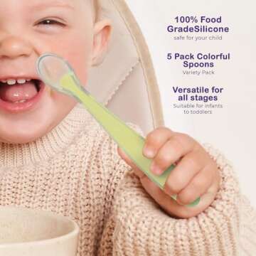 Best Baby Spoons for Self Feeding 4 Months 5 Pack
