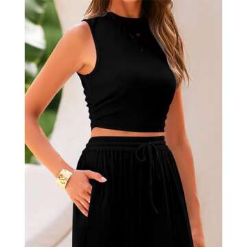 Stylish BTFBM Women's Summer Ribbed Knit Outfit