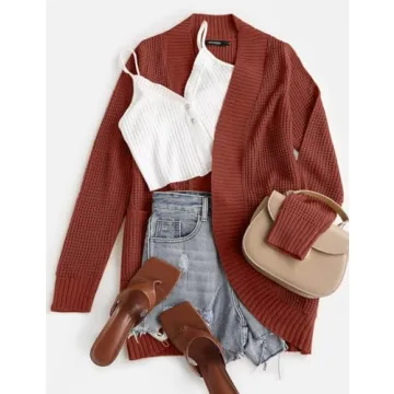 Shop ZESICA Women's Open Front Knit Cardigan Sweater