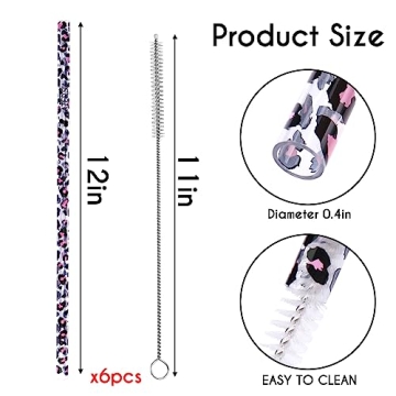 AIERSA Leopard Replacement Straws for Stanley Tumblers