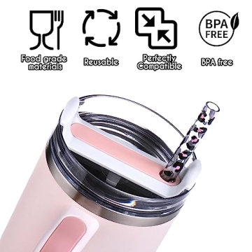 AIERSA Leopard Replacement Straws for Stanley Tumblers