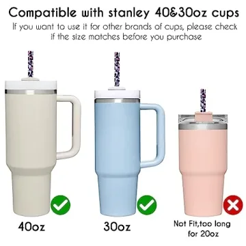 AIERSA Leopard Replacement Straws for Stanley Tumblers