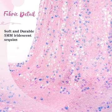 Pink Table Runner 10FT Glitter Iridescent Sequin Table Runner 25x120 Inches for Bridal Baby Shower Girls Birthday Party Sweetheart Table Decorations