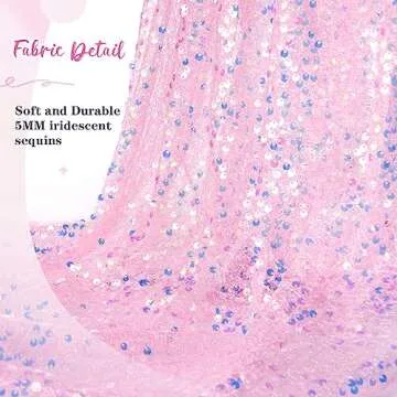 Pink Table Runner 10FT Glitter Iridescent Sequin Table Runner 25x120 Inches for Bridal Baby Shower Girls Birthday Party Sweetheart Table Decorations