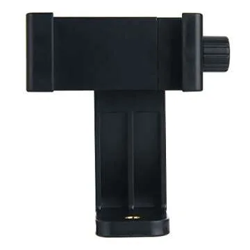 Ruittos Phone Tripod Adapter, Smartphone Holder Clip Mount Compatible with iPhone/Samsung and All Cell Phones, Rotates Vertical Horizontal Adjustable Clamp Selfie Stick Monopod (T9)