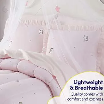 Kids Bedding Set Bed in a Bag - Rainbow Unicorn Design