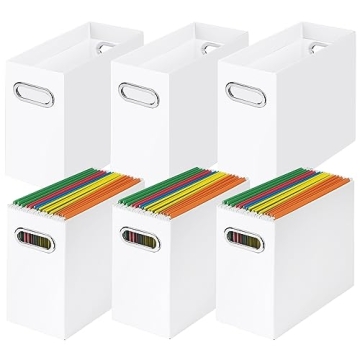 Tunnkit File Organizer - 6 Pack Collapsible Cardboard Boxes