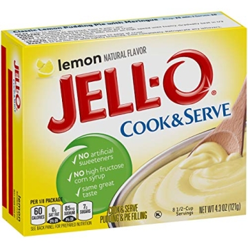 Jell-O Lemon Cook & Serve Pudding Mix - 6 Box Pack