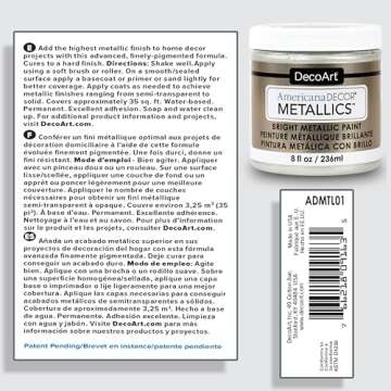 DecoArt Americana Décor Metallics Pearl Paint, 3 Pack 8oz Metallic Acrylic Paint - Water Based Mult...