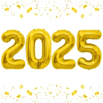 40 Inch Gold Foil 2025 Balloons for New Year's and Birthday Celebrations