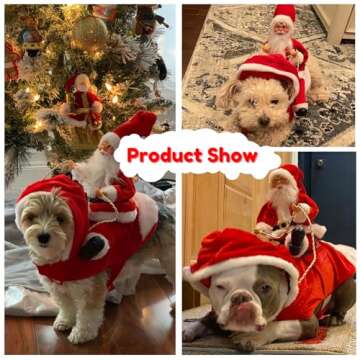 BWOGUE Santa Dog Costume Christmas Pet Clothes Santa Claus Riding Pet Cosplay Costumes Party Dressing up Dogs Cats Outfit for Small Medium Large Dogs Cats