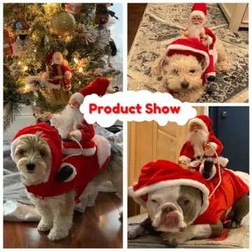BWOGUE Santa Dog Costume Christmas Pet Clothes Santa Claus Riding Pet Cosplay Costumes Party Dressing up Dogs Cats Outfit for Small Medium Large Dogs Cats