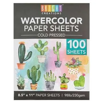 Bright Creations Watercolor Paper - 100 Sheets 8.5 x 11