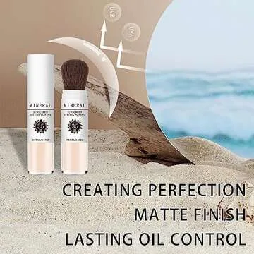 Sunscreen Setting Powder SPF 35, Mineral Brush Powder, Oil Control Natural Matte Finish Loose Powder Translucent Lasting Lightweight Breathable for All Skin (#01 Translucent)