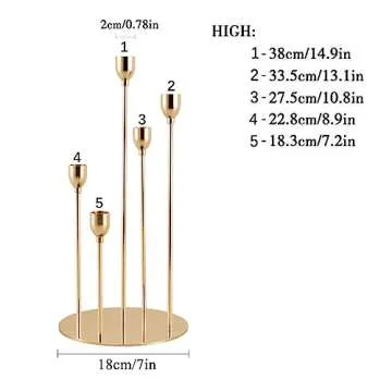 VINCIGANT Gold Taper Candle Holders Chic and Modern
