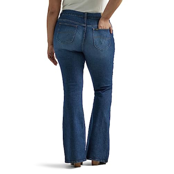 Lee Women's Plus Size Mid Rise Flare Jean Comfort & Style