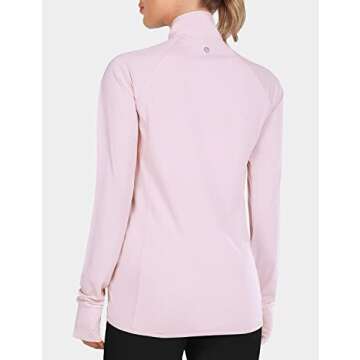 BALEAF Women's Athletic Jackets Full Zip Long Sleeve Sun Shirts Running Lightweight UPF 50+ Zipper Pockets Quick Dry Pink Size XXXL