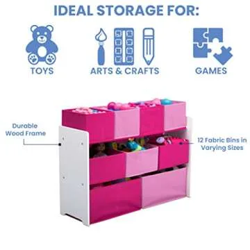 Delta Children Deluxe Multi-Bin Toy Organizer for Kids