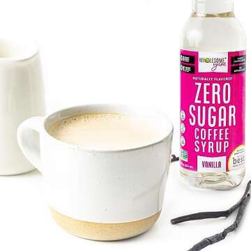 Wholesome Yum Zero Sugar Coffee Syrup (Keto Coffee Syrup) - Sugar Free Vanilla Syrup With Monk Fruit & Allulose - Natural Sweetener & Flavor For Hot & Cold Drinks - Low Carb, Gluten Free (12 fl oz)