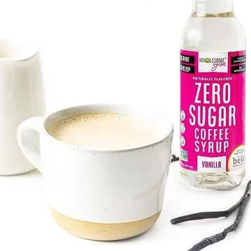Wholesome Yum Zero Sugar Coffee Syrup (Keto Coffee Syrup) - Sugar Free Vanilla Syrup With Monk Fruit & Allulose - Natural Sweetener & Flavor For Hot & Cold Drinks - Low Carb, Gluten Free (12 fl oz)