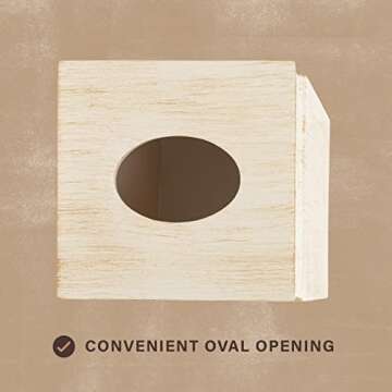 Rustic Luxe Tissue Box Cover - Beige Square Holder