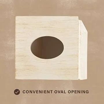 Rustic Luxe Tissue Box Cover - Beige Square Holder