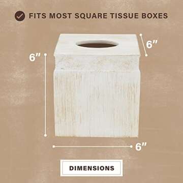Rustic Luxe Tissue Box Cover - Beige Square Holder