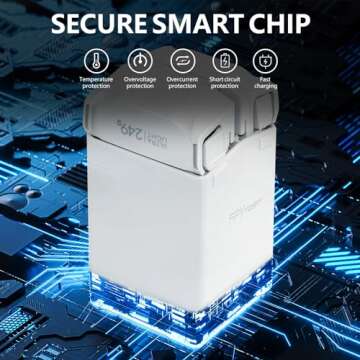 Mini 4 Pro Battery Charger for DJI Mini 4 Pro/Mini 3 Pro Accessories,DJI Mini 4 Pro/Mini 3 Series Two-Way Charging Hub, Dual Batteries Rapid Charging