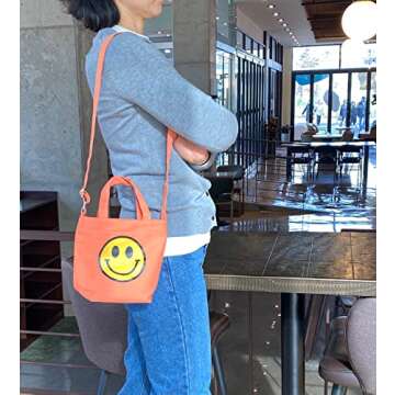 Cute Positive Smile Canvas Tote Bag - Fun Design