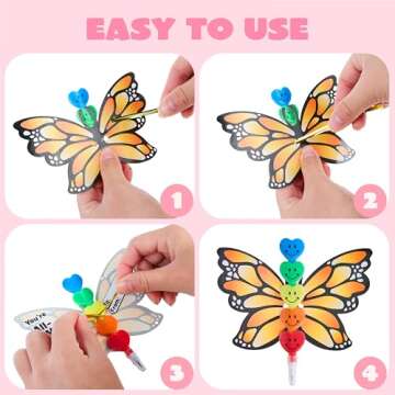 JOYIN 36PCS Valentines Day Stationery Kids Party Favor Set, Butterfly Pencils and Cards Assorted Gift for School Classmates Exchange Holiday Reward Prizes