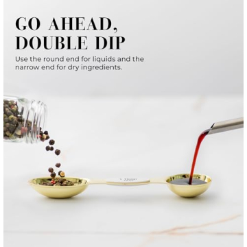 Elegant White and Gold Magnetic Measuring Spoons for Kitchen