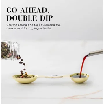 Elegant White and Gold Magnetic Measuring Spoons for Kitchen