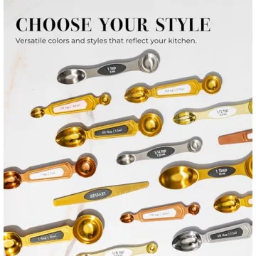 Elegant White and Gold Magnetic Measuring Spoons for Kitchen