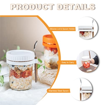 Stylish ZCXQM Overnight Oats Containers with Airtight Lids
