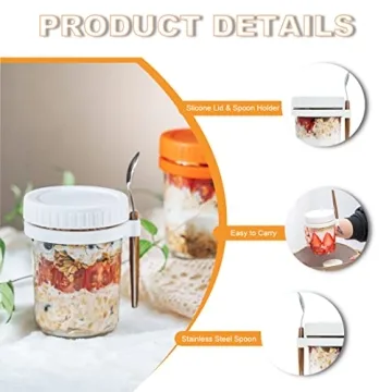Stylish ZCXQM Overnight Oats Containers with Airtight Lids