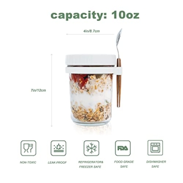 Stylish ZCXQM Overnight Oats Containers with Airtight Lids