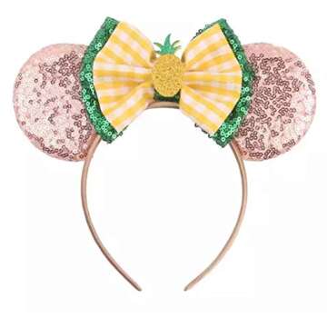 CLGIFT Pick your Color Minnie Ears: Yellow, Silver, Gold, Blue, Rainbow Sparkle, Classic Red Sequin ...