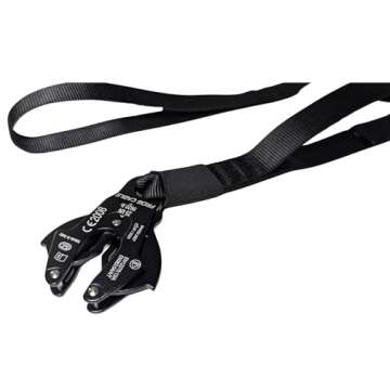 Heavy Duty Double Handle Dog Leash with Frog Clip (Black, 6 ft)