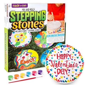 Made By Me Mix & Mold Stepping Stones - Create 4 Custom Keepsakes with Paint and Gems