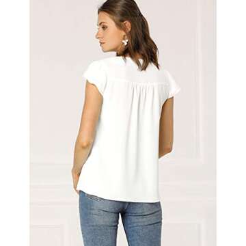 Allegra K Women's Versatile Cap Sleeve Blouse for Work