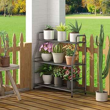 Simple Trending 3 Tier Metal Plant Stand for Indoor and Outdoor