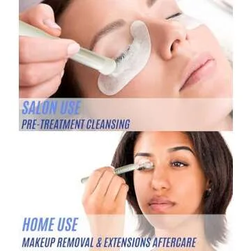 STACY LASH 6.76 fl.oz / 200ml Eyelash Extension Shampoo + Brush/Eyelid Foaming Cleanser/Wash for Extensions & Natural Lashes/Safe Makeup Remover/Supplies for Professional & Home Use