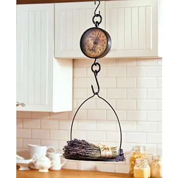 Decorative Hanging Kitchen Scale with Distressed Analog Farmhouse Dial