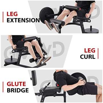 GMWD Leg Extension Machine and Curl, Lower Body Special Leg Machine, Adjustable Leg Exercise Bench w...