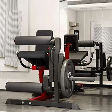 GMWD Leg Extension Machine and Curl, Lower Body Special Leg Machine, Adjustable Leg Exercise Bench with Plate Loaded, Leg Rotary Extension for Thigh, Home Gym Weight Machine