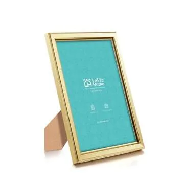 LaVie Home 5x7 Picture Frames (6 Pc, Gold) Simple Designed Photo Frame with High Definition Glass fo...