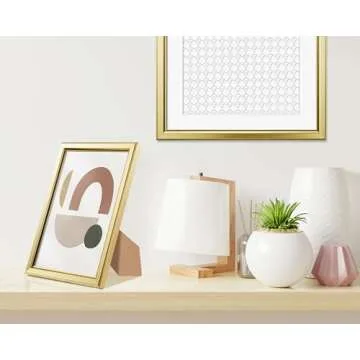 LaVie Home 5x7 Picture Frames (6 Pc, Gold) Simple Designed Photo Frame with High Definition Glass for Wall Mount & Table Top Display, Set of 6 Classic Collection
